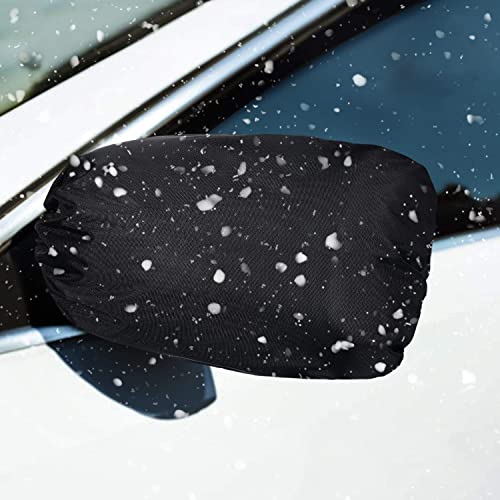 Side View Mirror Cover Auto Rearview Protection Cover Snow Ice Mirror Covers Exterior Rear View Accessories Universal Size for Cars, Black (4 Pieces)