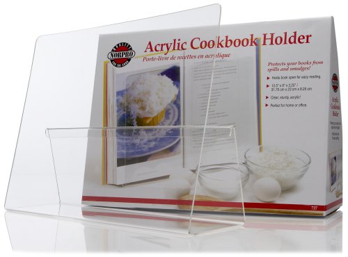 Norpro Acrylic CookBook / IPad / Tablet Holder, 9'D x 12.5'W x 3.25'H