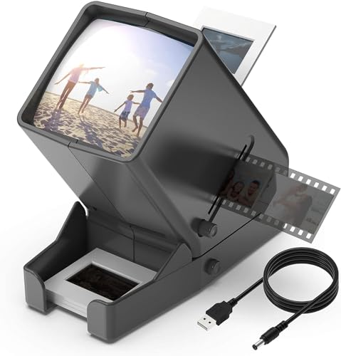DIGITNOW!35mm Slide and Film Viewer, 3X Magnification LED Lighted Illuminated Viewing,USB Powered/Battery Operation-for 35mm Slides & Positive Film Negatives(4AA Batteries Included)