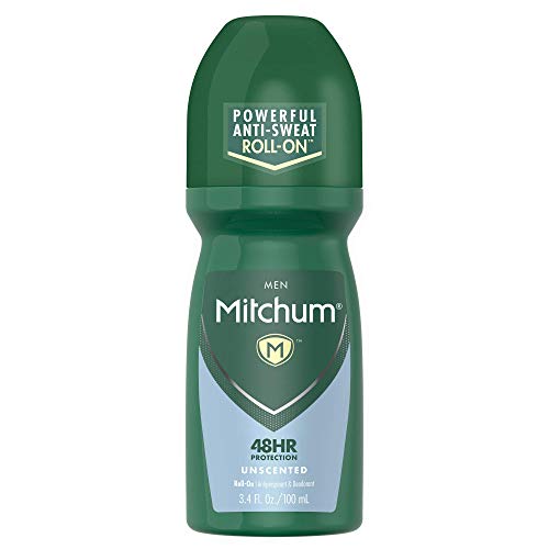 Mitchum Antiperspirant Deodorant Roll On for Men, 48 Hr Protection, Dermatologist Tested, Unscented, 3.4 oz