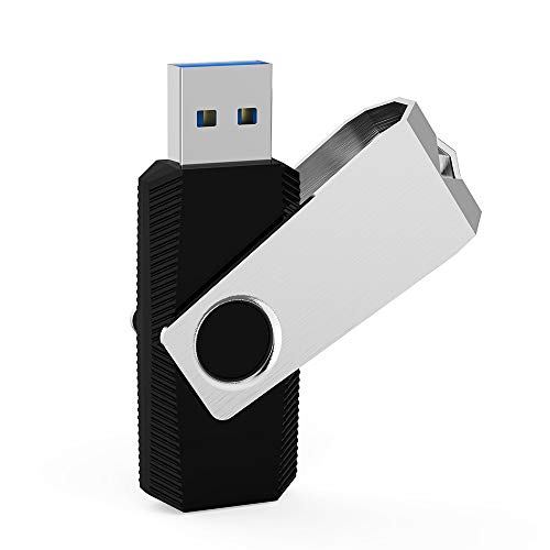64 GB Flash Drive, Aiibe USB Flash Drive Thumb Drive 64GB Memory Stick Zip Drive Swivel Design Pen Drive Fold Storage Jump Drive 64 G USB 2.0 Black