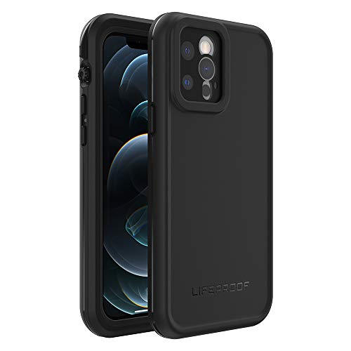 LifeProof iPhone 12 Pro FRĒ Series Case - BLACK, waterproof IP68, built-in screen protector, port cover protection, snaps to MagSafe