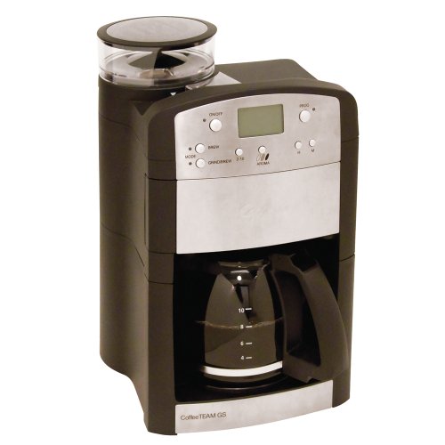 Capresso 464.05 CoffeeTeam GS 10-Cup Digital Coffeemaker with Conical Burr Grinder, Glass Carafe , Black , 15.5' x 9.5 'x 9.75'