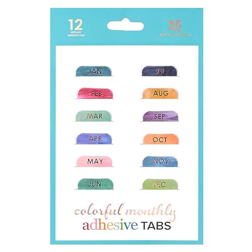 Erin Condren Designer Accessories - Monthly Adhesive Tabs, Colorful (Set of 12)