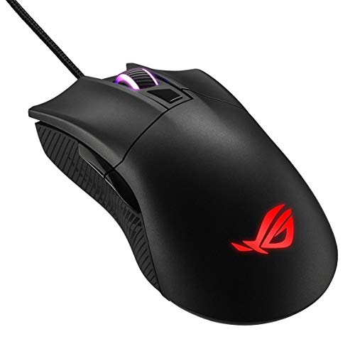 ASUS Optical Gaming Mouse - ROG Gladius II Core | Ergonomic Right-hand Grip | Lightweight PC Gaming Mouse | 6200 DPI Optical Sensor | Omron Switches | 6 Buttons | Aura Sync RGB Lighting