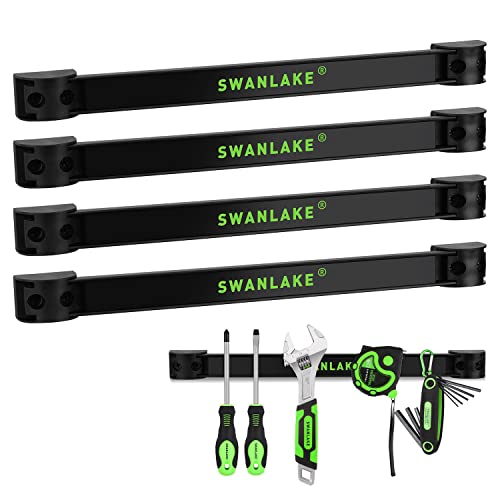 SWANLAKE 12' Magnetic Tool Holder Strip,Metal Tool Magnet Bar for Garage Organization(4PCS)