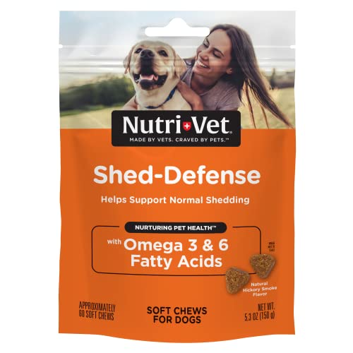 Nutri-Vet Shed Defense Soft Chews for Dogs - Supports Normal Shedding and Healthy Coat - 60 Soft Chews , 5.3 Ounce