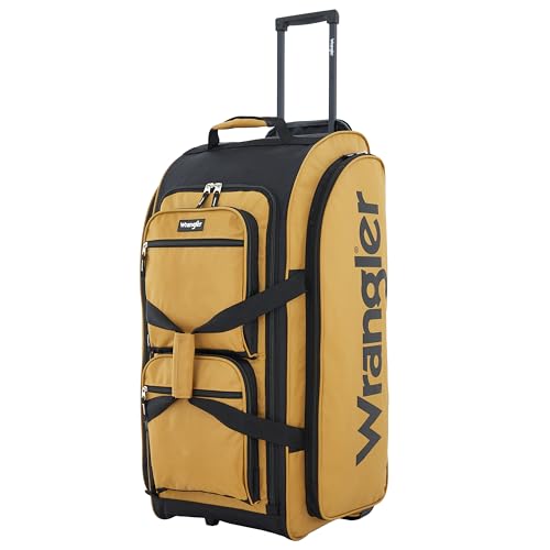 Wrangler Wesley Rolling Duffel Bag, Ambergold, Large 30-Inch