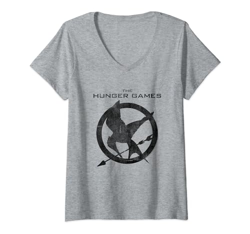 Womens The Hunger Games Mockingjay Pin V-Neck T-Shirt