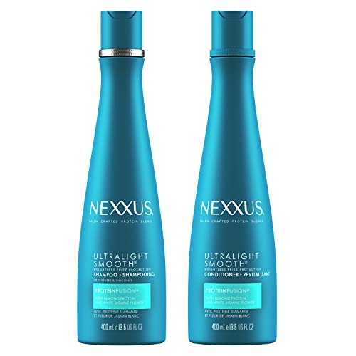 Nexxus Ultralight Smooth Shampoo & Conditioner Weightless Smooth for Dry and Frizzy Hair Smooth Hair Treatment to Block Out Frizz 13.5 oz(Pack of 2)
