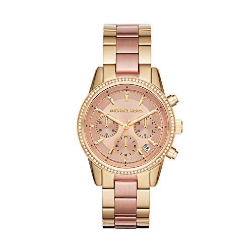 Michael Kors Ritz Chronograph Rose Gold-Tone Stainless Steel Women's Watch (Model: MK6475)