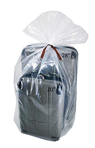 Wowfit 5 CT 40x60 inches Extra Large Clear Plastic Bags Perfect for Car Seat, Luggage, Suitcase, Stroller, Chair, Kids Bike and Attic Storage (2 Mil Flat Bags, Include 5 Ties)