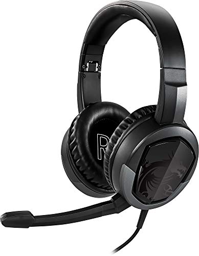 MSI Gaming Detachable Microphone Lightweight and Foldable Headband Design Gaming Headphone (Immerse GH30 V2), Black, Large