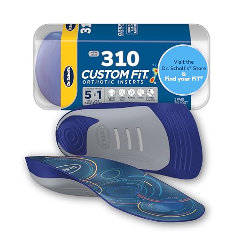 Dr. Scholl’s Custom Fit Orthotics 3/4 Length Inserts, CF 310, Customized for Your Foot & Arch, Immediate All-Day Pain Relief, Lower Back, Knee, Plantar Fascia, Heel, Insoles Fit Men & Womens Shoes