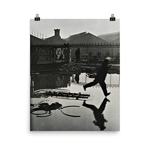 Behind the Gare Saint-Lazare by Henri Cartier-Bresson Poster Print- Wall Art for Home Decor Office Living Room Bedroom, No Frame, Range of Sizes