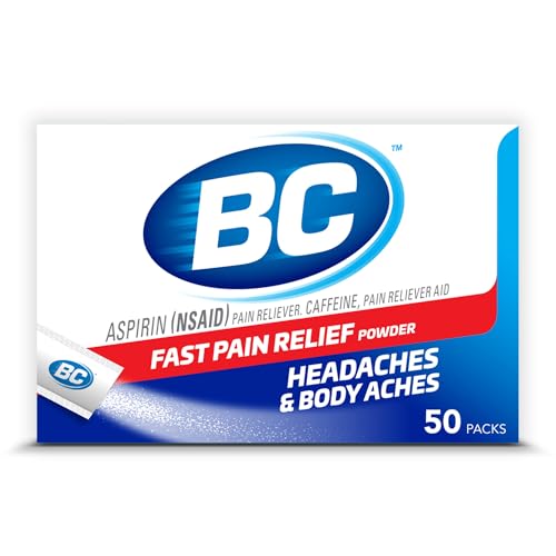 BC Powder Original Strength Pain Reliever, Aspirin Dissolve Packs, 50 Count