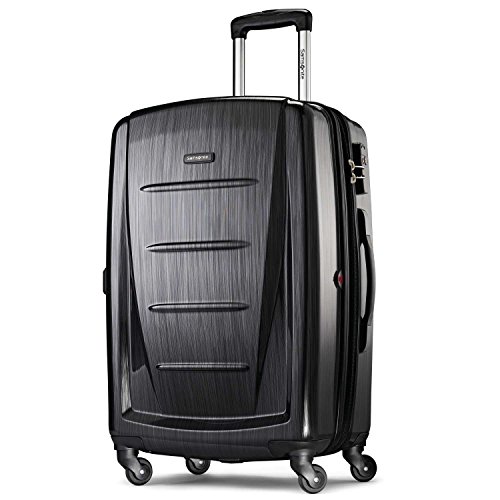 Samsonite Winfield 2 Hardside Expandable Luggage with Spinner Wheels, Checked-Medium 24-Inch, Brushed Anthracite