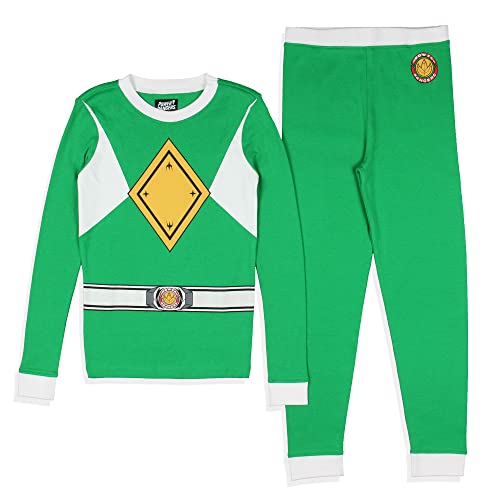 INTIMO Power Rangers Boys' Green Ranger Classic Character Costume Sleep Pajama Set (4)