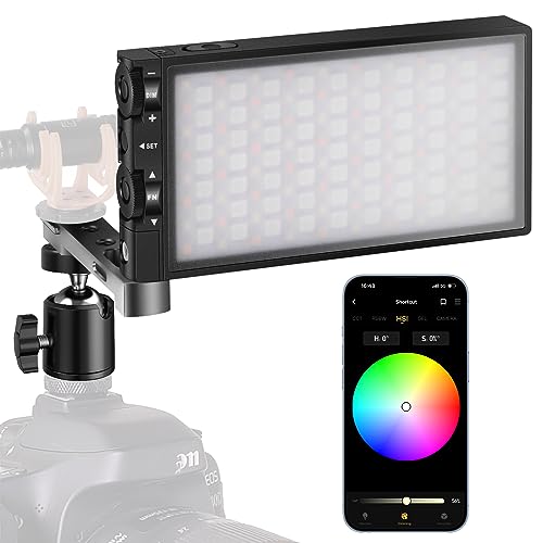 Pixel G1s RGB Video Light with APP Control, Built-in 12W Rechargeable Battery LED Camera Light, 10 Common Lighting Effects, CRI≥97 2500-8500K RGB Video Light with Aluminum Alloy Body