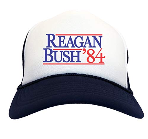 Reagan Bush 84' Two Tone Trucker Hat (Navy Blue/White)