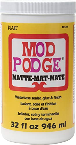 Mod Podge Matte Sealer, Glue & Finish: All-in-One Craft Solution- Quick Dry, Easy Clean, for Wood, Paper, Fabric & More. Non-Toxic - Craft with Confidence, Made in USA, 32 oz., Pack of 1