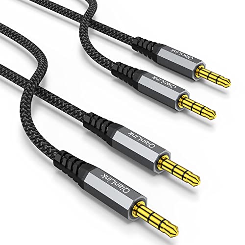 2 Pack AUX Cable, (6.6ft/2m, Hi-Fi Sound) 3.5mm TRS Auxiliary Audio Cable Nylon Braided Cord Compatible with Car,Home Stereos,Speaker,iPod iPad,Headphones,Sony,Echo Dot,Beats (Grey)