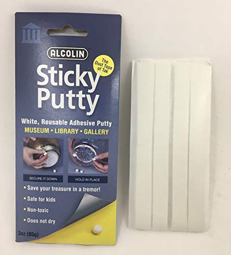 Alcolin Sticky Putty Reusable Museum & Gallery Quality Adhesive Putty, 3oz