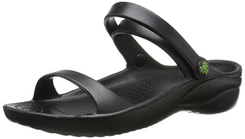 DAWGS Women's Ladies 3-Strap Sandal,Black,6 M US
