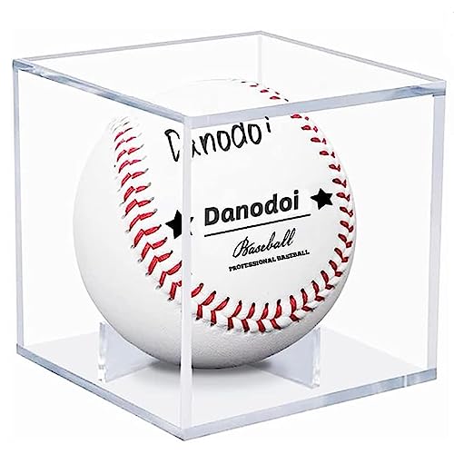 Danodoi Baseball Display Case UV Protected Acrylic Clear Baseball Holder Square Cube Ball Protector Memorabilia Autograph Display Box for Official Size Baseball