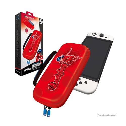 Hyperkin Limited Edition Official Miraculous EVA Hard Shell Protective Travel Carrying Case – Officially Licensed - For Nintendo Switch OLED Model/Nintendo Switch Lite/Nintendo Switch (Ladybug)