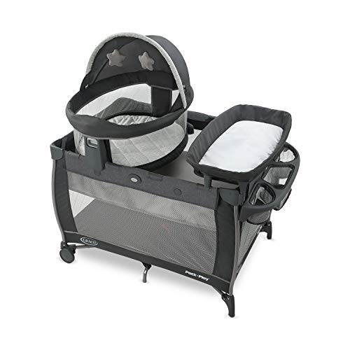 Graco Pack 'n Play Dome LX Playard with Baby Bassinet, Lightweight Portable Crib, Push-Button Fold Travel Crib, Redmond, Convertible