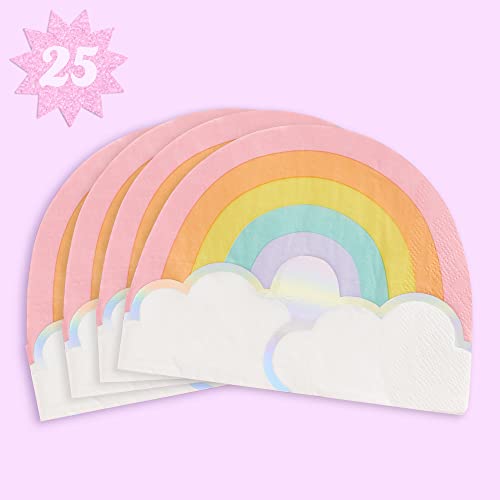 xo, Fetti Rainbow Napkins - 3-ply, 25 pcs | Happy Pastel Birthday Party Decorations, Cute Bachelorette Party, Cool Cake Plates, Unicorn Bday, Baby Shower