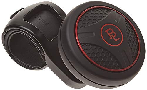 FOURING BL Steering Wheel Knob Spinner - Universal Non-Slip Fit, ABS & Premium Silicone Finish Suicide Knob with Metal Ball Bearing - Ideal for Cars, Trucks, Boats (Silicone Red)