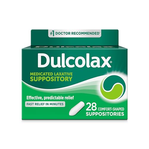 Dulcolax Fast Relief Medicated Laxative Suppositories Fast Relief, Rectal Use Only, Bisacodyl, 10 mg, 28 Count