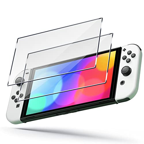 Tentoki [2 Pack] Screen Protector Compatible with Nintendo Switch OLED Model 7 '' 2021, Tempered Glass Protection Film