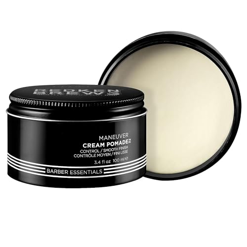 Redken Brews Cream Pomade For Men | Men's Hair Styling Pomade | Medium Hold | Natural, Smooth Finish With Low Shine | For All Men Hair Types | Water-Based Pomade | 3.4 Oz