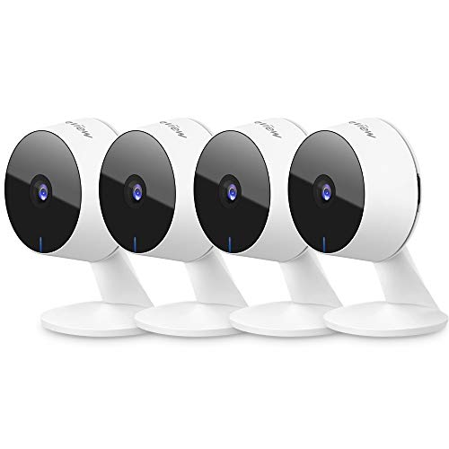 LaView Security Cameras 4pcs, Home Security Camera Indoor 1080P, Wi-Fi Cameras Wired for Pet, Motion Detection, Two-Way Audio, Night Vision, Phone App, Works with Alexa, iOS & Android & Web Access