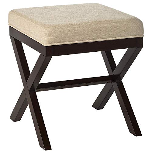 Hillsdale Morgan Upholstered Backless Vanity Stool for Make up Room or Bathroom, Espresso