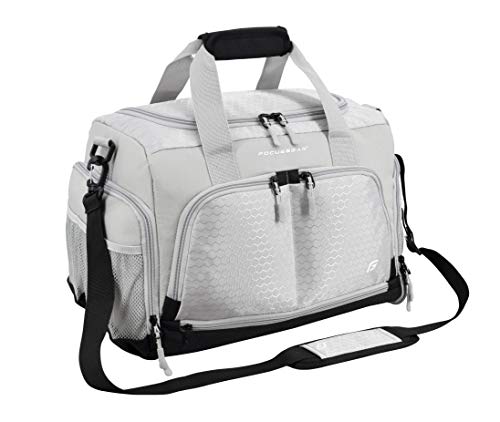 Ultimate Gym Bag 2.0: The Durable Crowdsource Designed Duffel Bag with 10 Optimal Compartments Including Water Resistant Pouch (Silver, Small (15'))