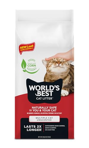 World's Best Cat Litter, Clumping Litter Formula for Multiple Cats, 28-Pounds