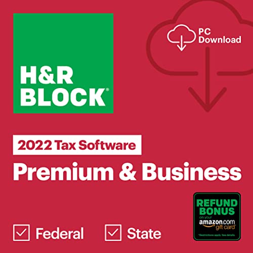 H&R Block Tax Software Premium & Business 2022 with Refund Bonus Offer (Amazon Exclusive) [PC Download] (Old Version)