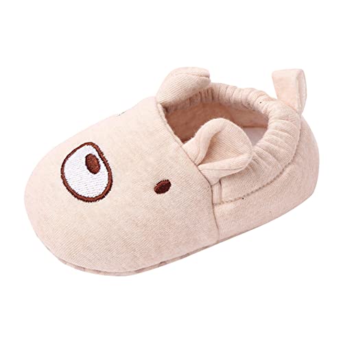 Bblulu Unisex Baby Boys Cotton Booties Stay on Slippers Non Slip Soft Gripper Sock Shoes Newborn First Walker Crib Infant Baby Shoes