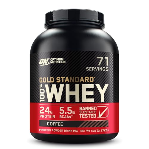 Optimum Nutrition Gold Standard 100% Whey Protein Powder, Coffee, 5 Pound (Packaging May Vary)