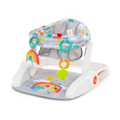 Bright Starts Learn-to-Sit 2-Position Baby Floor Seat with Toys, Unisex, 4-12 Months, Playful Paradise