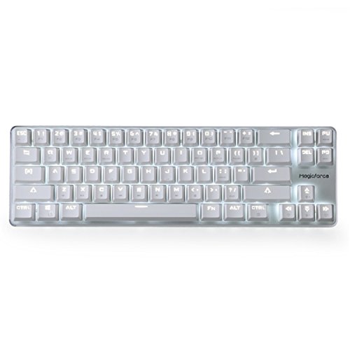 Qisan Mechanical Gaming Keyboard GATERON Brown Switch Wired Backlit Mechanical Mini Design (60%) 68 Keys Keyboard White Magicforce