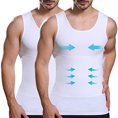 Lgtfy Mens Slimming Body Shaper Vest, Gynecomastia Compression Shirts, Tummy Control Undershirts - Change in Seconds