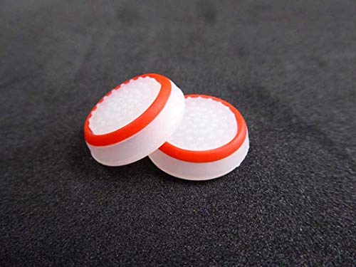 Silicone Thumb Stick Joystick Cap Analog Grip Thumbsticks Cap Cover Case for Nintendo Switch NS Joy-Con Controller (White-Red)
