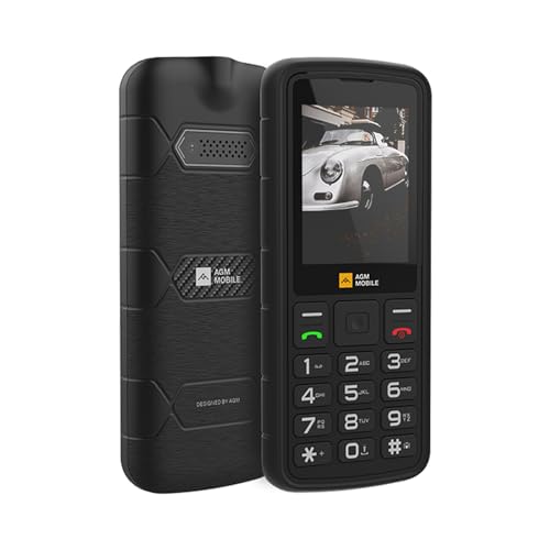 AGM M9 4G Rugged Basic Cell Phone, Large Button Cell Phones for Seniors, IP68/IP69K Waterproof, 1.8M Drop-Proof, Large Fonts, Fast Dialling, 3 Card Slots, FM Radio, Torch, 1000 mAh, T-Mobile Only