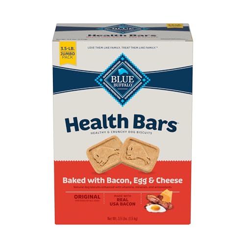 Blue Buffalo Health Bars Natural Crunchy Dog Treats Biscuits, Bacon, Egg & Cheese 56-oz Box