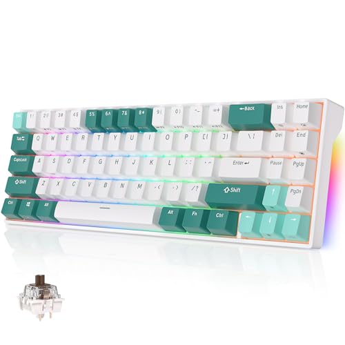 RK ROYAL KLUDGE RK71 Mechanical Keyboard - 71 Keys 70% Layout Compact PC Wireless Gaming Keyboard, RGB Backlit Computer Keyboard, BT5.0/USB/2.4G Modes for Windows PC Laptop, Hot Swappable Brown Switch